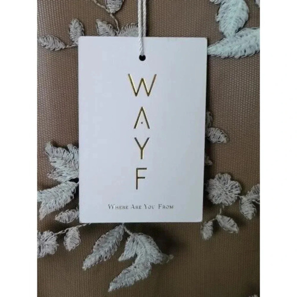 WAYF Black Sheer Embroidered Lace Sheath Dress Without lining slip size M - Picture 5 of 6